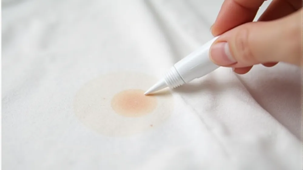 Using a travel-sized stain remover to treat a fabric stain. travel-friendly fabrics