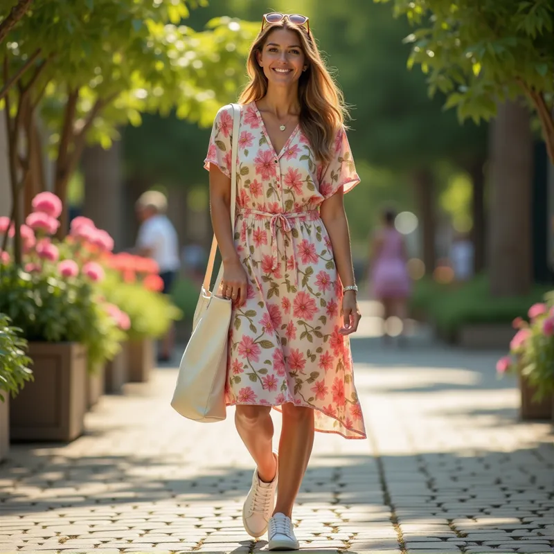 Casual Day Out: with sneakers and a tote bag.