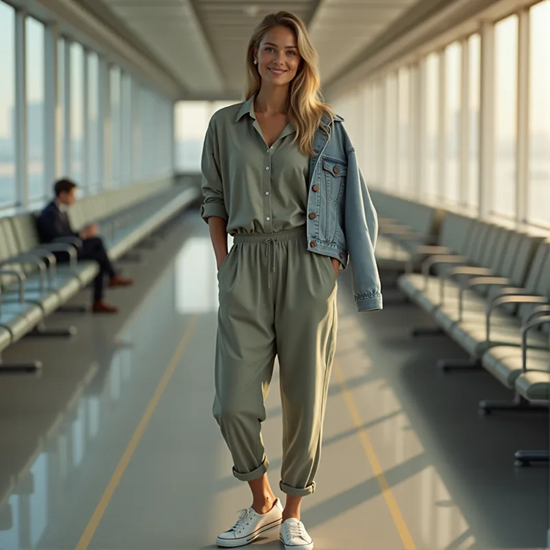 Travel Journey: with comfortable flats and a light jacket.