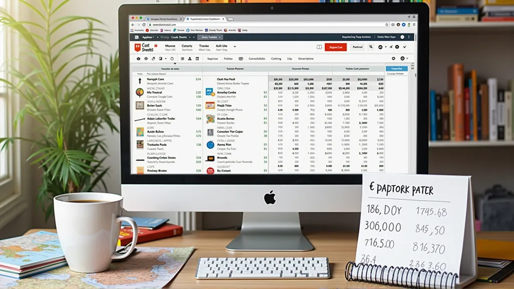 Digital nomad using online tools like Numbeo and spreadsheets to research pre-departure costs.