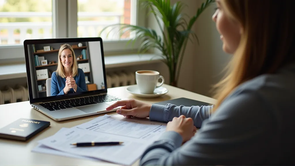 Remote worker on a video call with a tax advisor, reviewing international tax strategy. managing your taxes as a digital nomad