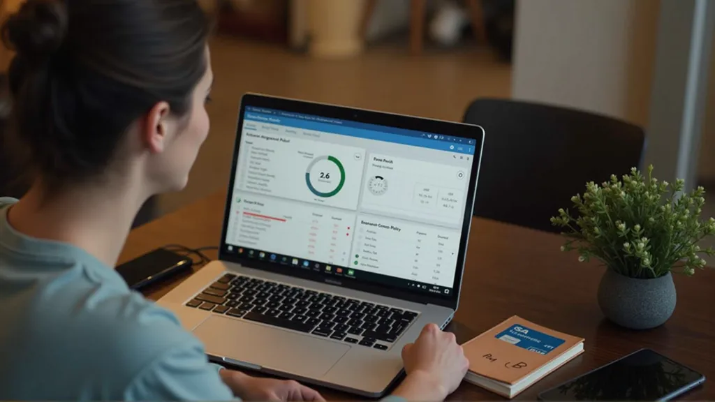 Remote worker reviewing financial safety plans and backup income options on a laptop.