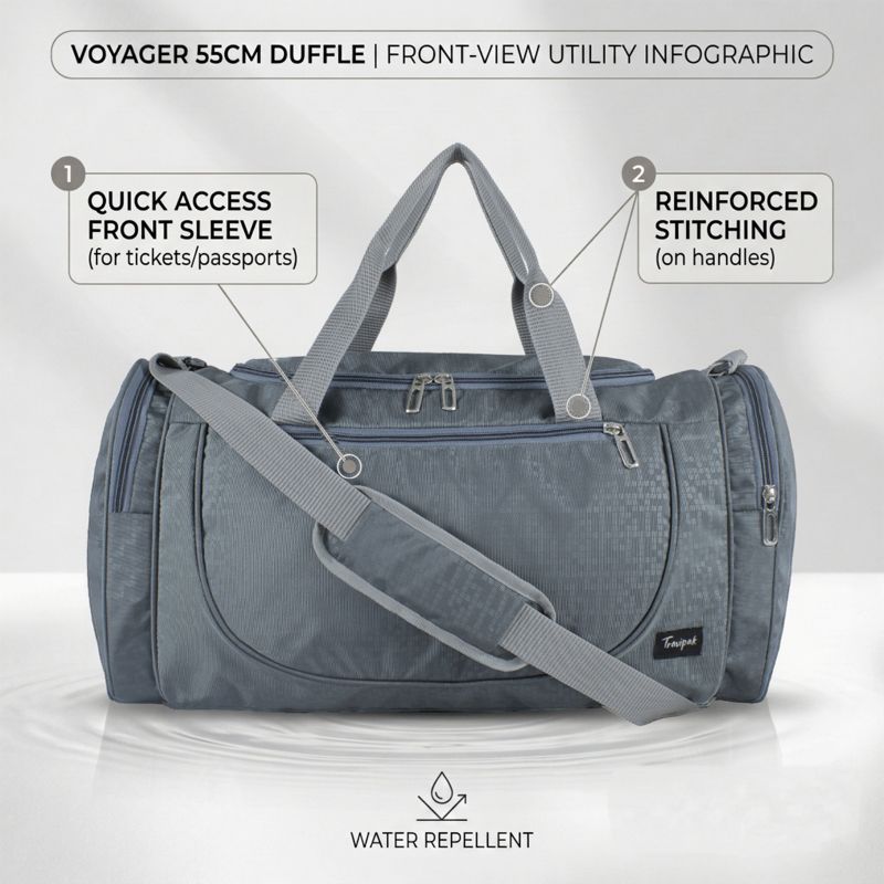 Voyager Professional Travel Duffle — 50L (Slate Grey) - Image 3