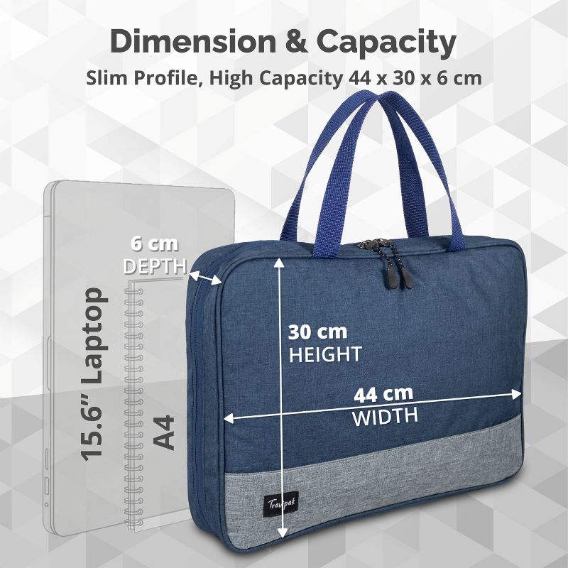 Horizon Professional Laptop Sleeve — 15.6" (Navy Blue & Heather Grey) - Image 9