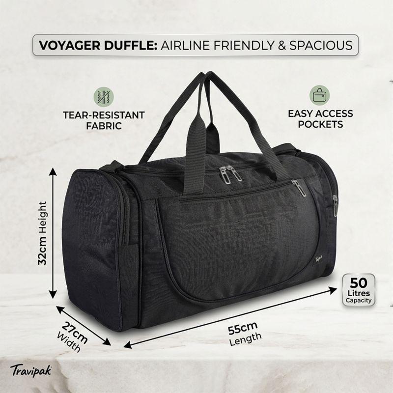 Voyager Professional Travel Duffle — 50L (Jet Black) - Image 3