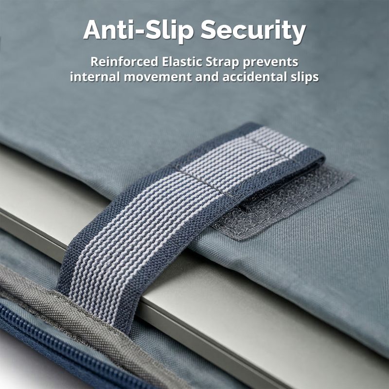 Horizon Professional Laptop Sleeve — 15.6" (Navy Blue & Heather Grey) - Image 8