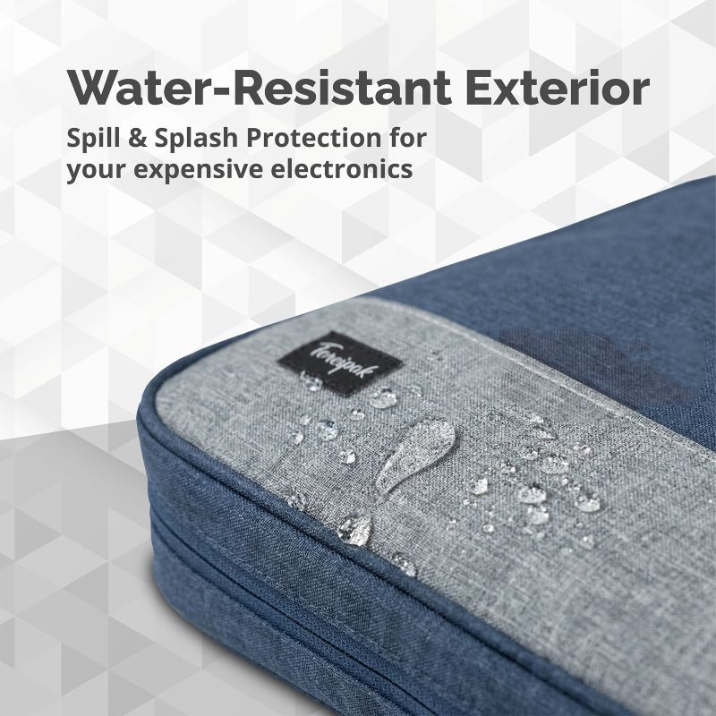 Horizon Professional Laptop Sleeve — 15.6" (Navy Blue & Heather Grey) - Image 7