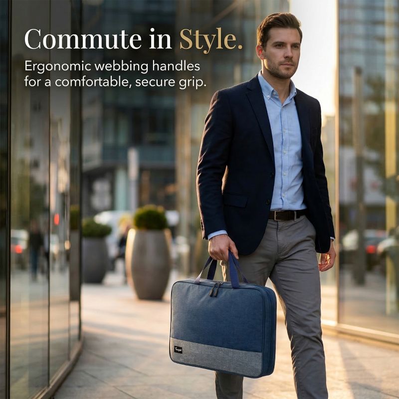 Horizon Professional Laptop Sleeve — 15.6" (Navy Blue & Heather Grey) - Image 6