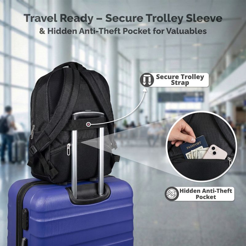Navigator Laptop Backpack — 30L (Jet Black) - Image 6