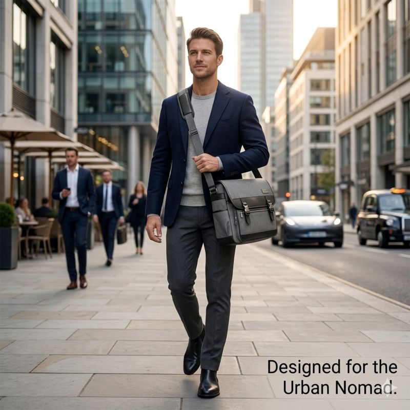 Travipak Urbanite Premium Messenger Bag – Textured Gray - Image 8