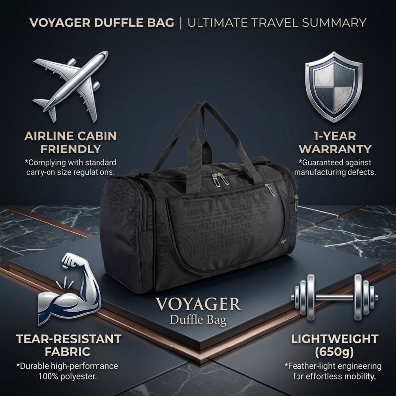 Voyager Professional Travel Duffle — 50L (Jet Black) - Image 8