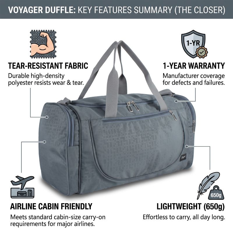 Voyager Professional Travel Duffle — 50L (Slate Grey) - Image 7