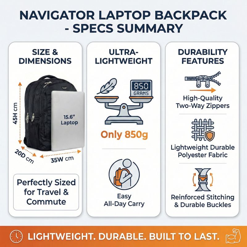 Navigator Laptop Backpack — 30L (Jet Black) - Image 7